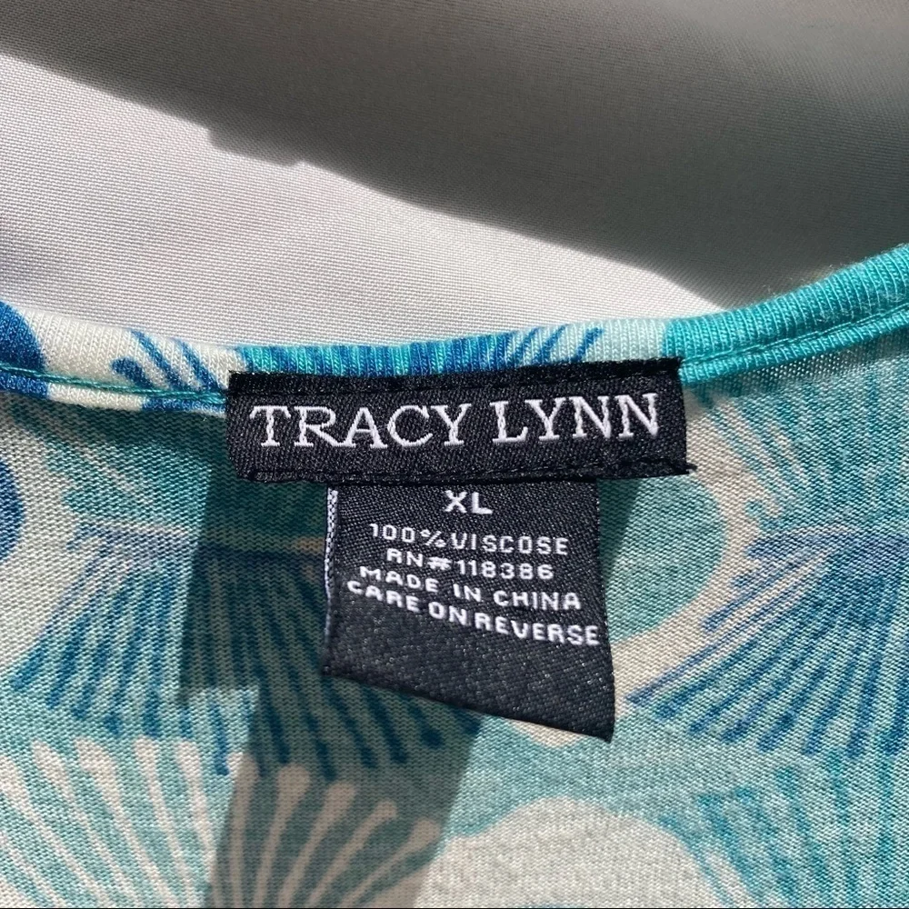 Tracy Lynn Blue Pattern Dress, Size XL
